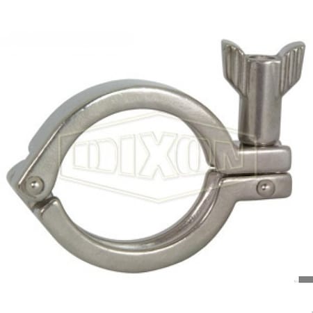 Dixon Single Pin Heavy Duty Clamp with Serrated Wing Nut, 8 in Tube, 25 in-lb Load, 304 SS, Domestic 13MHHM800SN